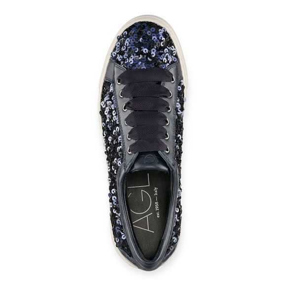 AGL Mollie Bling Sequin Embellished Platform Sneaker In Night Size 8 NEW - Picture 11 of 17